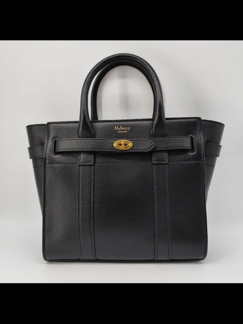 Mulberry Black Pebbled Leather Tote with Gold Hardware - Picture 7 of 16